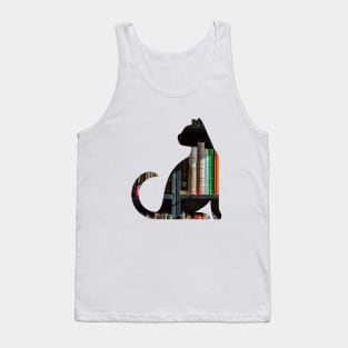 Cat in a book silhouette Tank Top